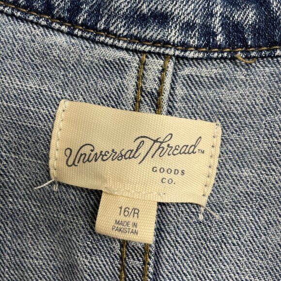 NEW Women's 16 Long Sleeve Utility Baggy Denim Jumpsuit - Universal Thread i1568 - Picture 7 of 9